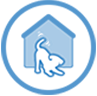 dog in a house icon
